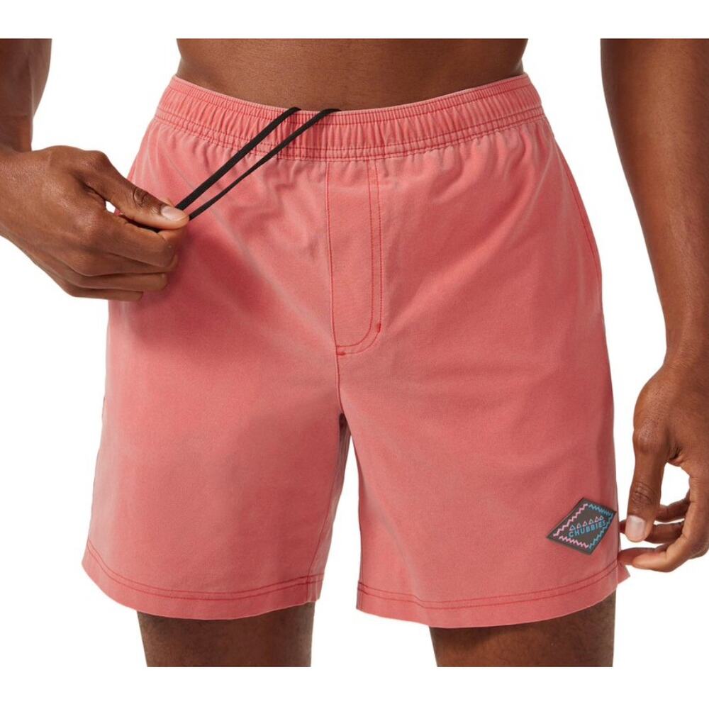 Chubbies Men's Salmon Athloungers‎ Spring Cleans Sport Shorts Size L 7" Inseam